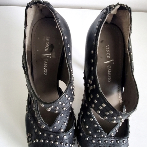 Vince Camuto Caged Studded Punk Platform Heel Ankle Boots "Mabels" Size 36 - Picture 9 of 16